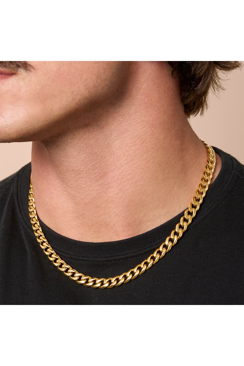 Gold-Tone Curb Chain Necklace, Alternate, color, Gold