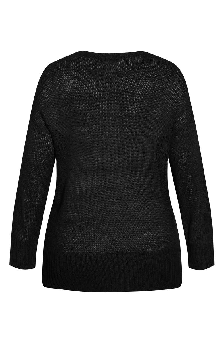 City Chic Ruby Tunic Sweater, Alternate, color, Black