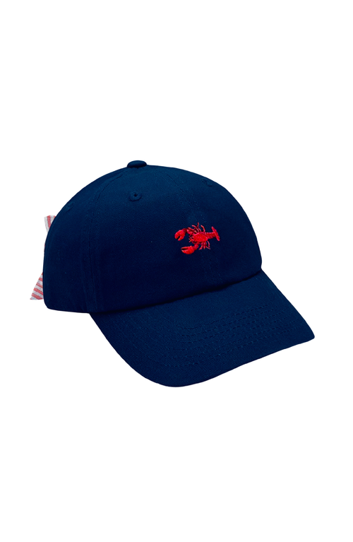 Bits & Bows Lobster Twill Bow Baseball Hat In Blue