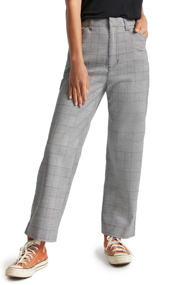 Brixton Thurston Plaid Straight Leg Pants, Main, color, 
