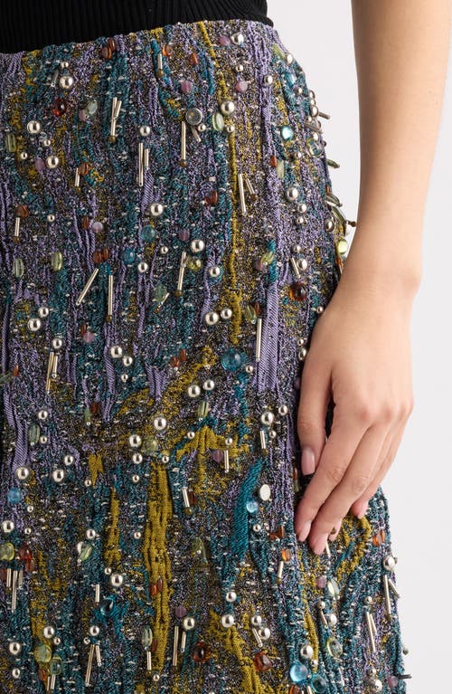 Dries Van Noten Shera Embellished Midi Skirt In Yellow