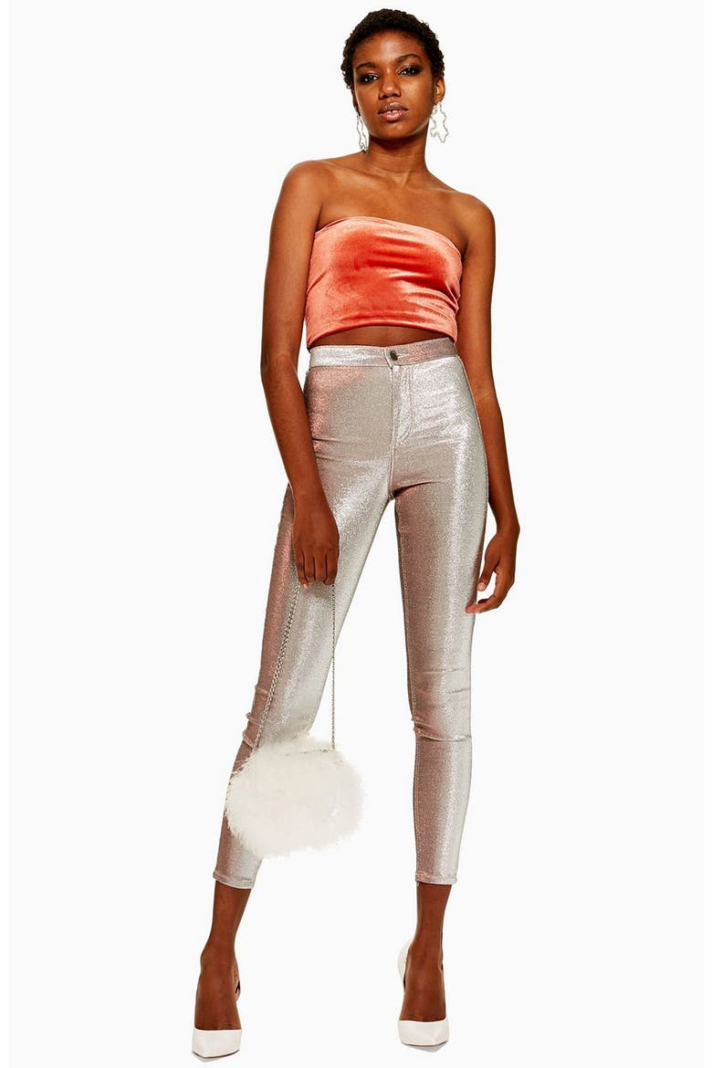 Velvet Bandeau Top, Alternate, color, RUST