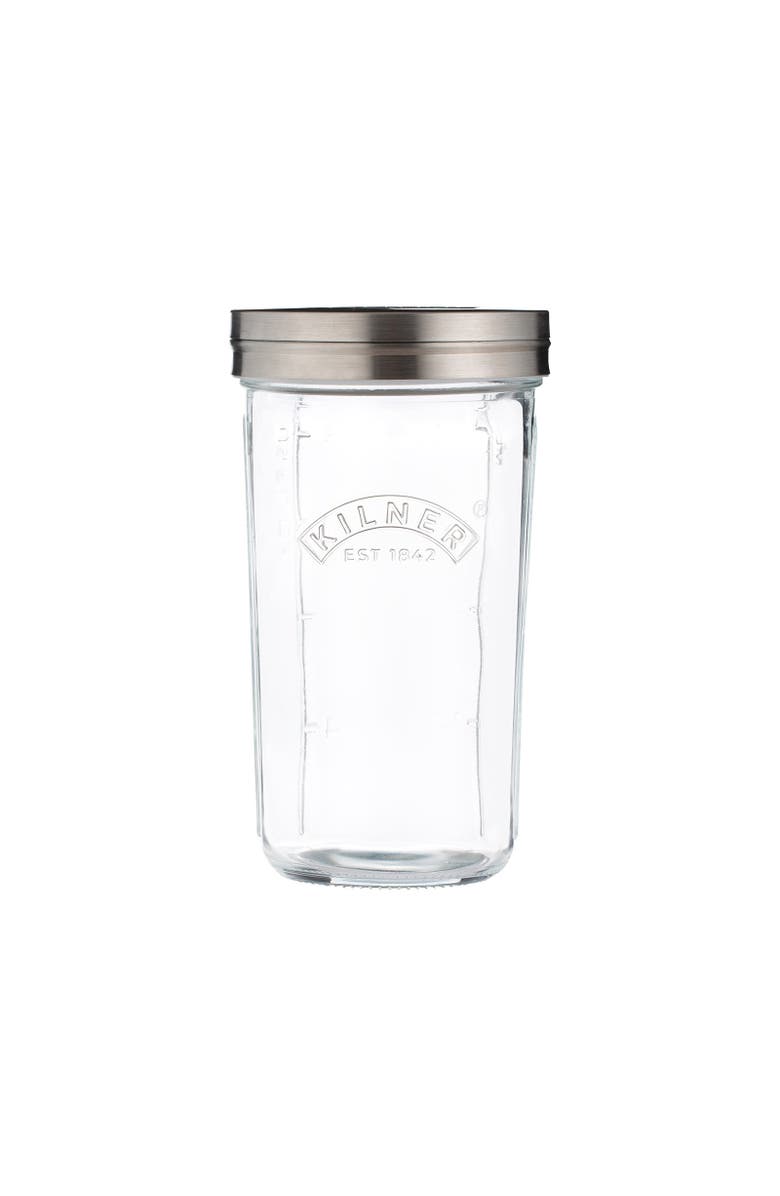Kilner Sifter Jar Set, 0.5L Glass Baking Shaker with Mesh Lid and Cap, Main, color, Clear