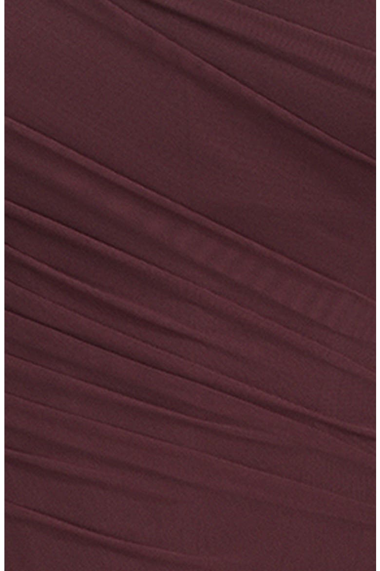 Hallie Corset Mesh Halter Top with Scarf, Alternate, color, CABERNET