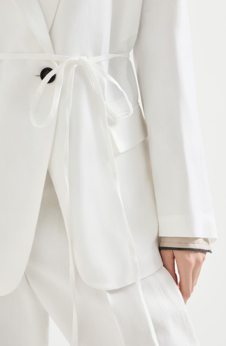 Brunello Cucinelli Fluid twill blazer, Alternate, color, Panama