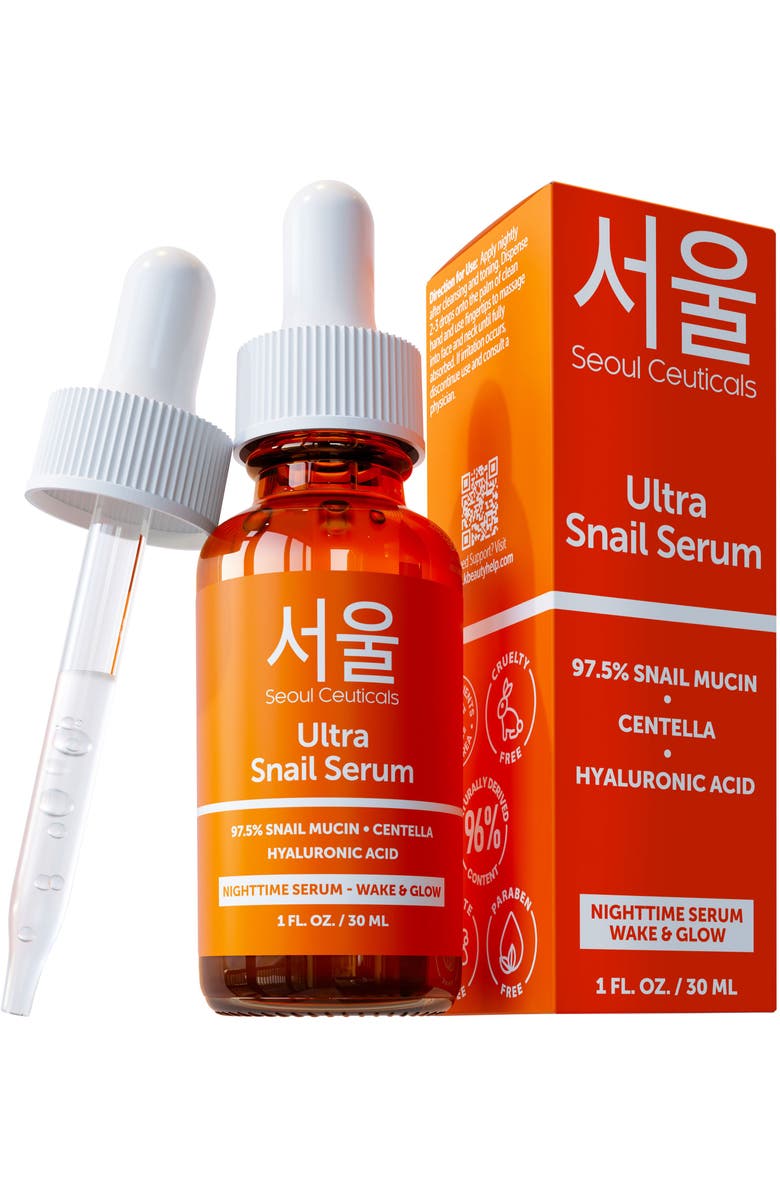 Seoul Ceuticals Korean Skincare Ultra Snail Serum, Main, color, Clear