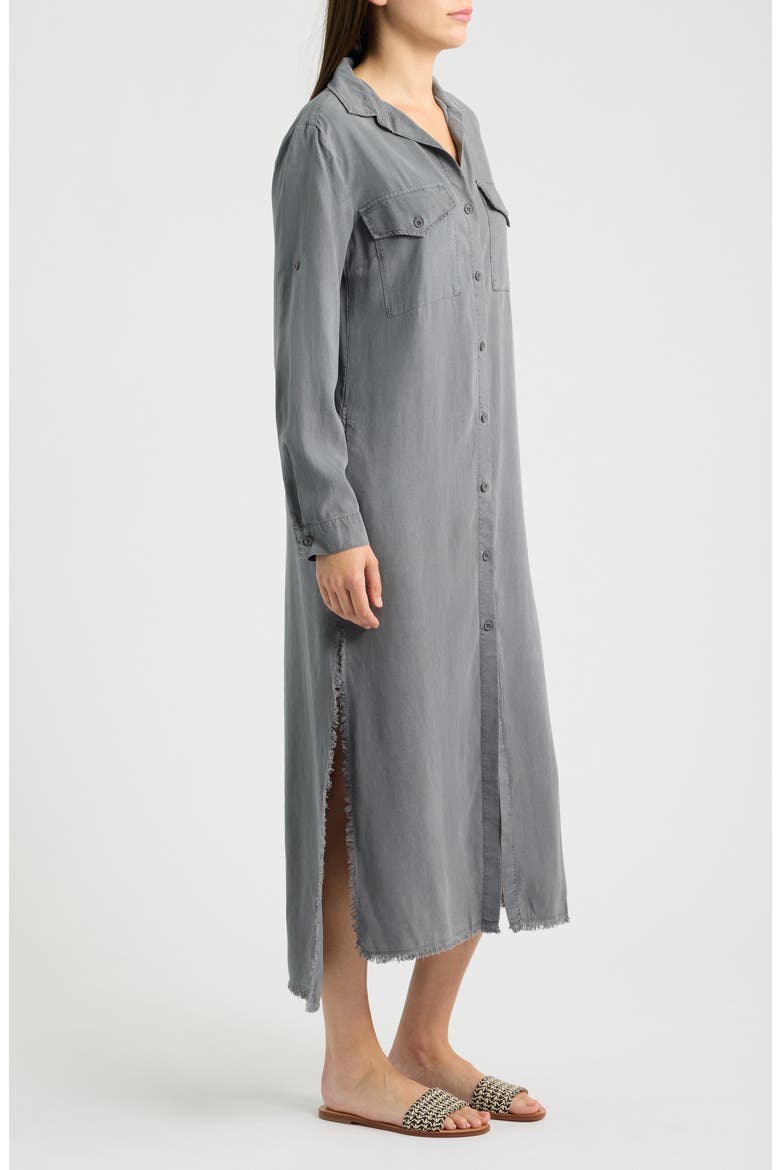 Long Sleeve Maxi Shirtdress, Alternate, color, GUNMETAL