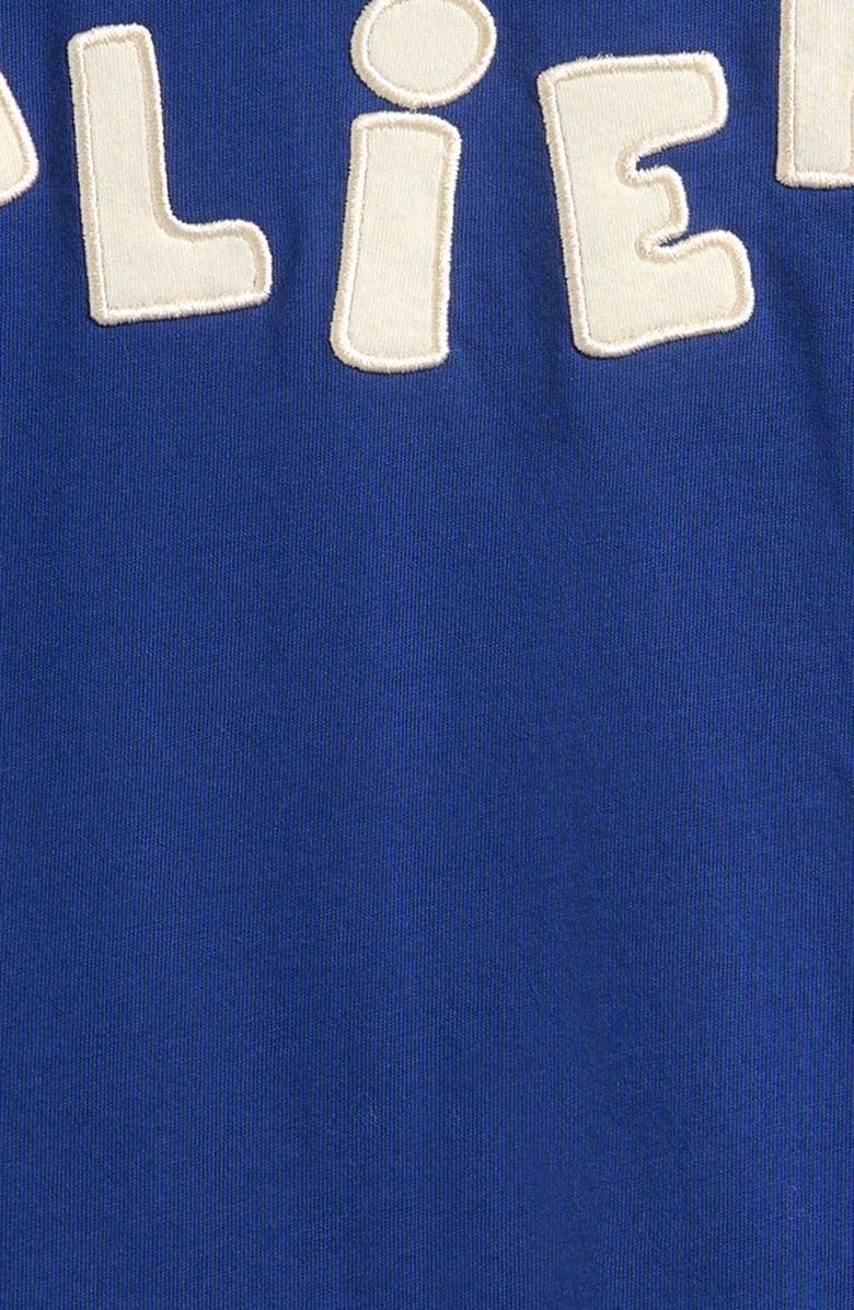 Mini Rodini Kids' Alien Appliqué Organic Cotton T-Shirt, Alternate, color, Blue