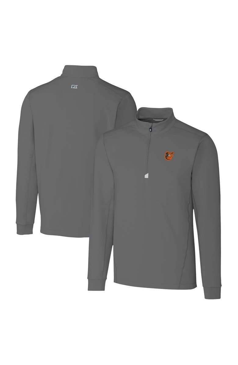 Cutter & Buck Men's Cutter & Buck  Gray Baltimore Orioles Big & Tall Traverse Stretch Quarter-Zip Pullover Top, Main, color, 