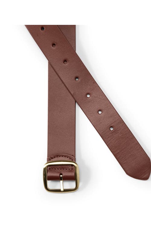 Lands' End Reversible Denim Belt In Brown/cognac