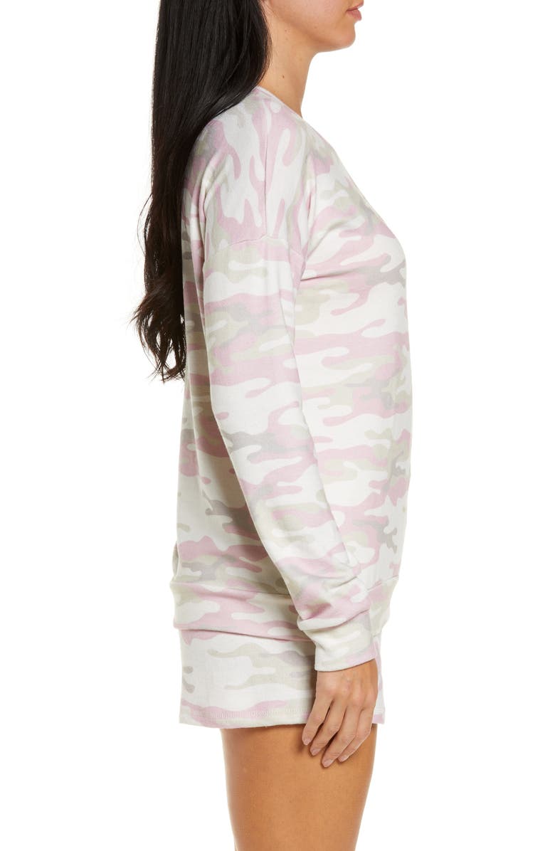 PJ Salvage Peachy Party Camouflage Pajama Top, Alternate, color,