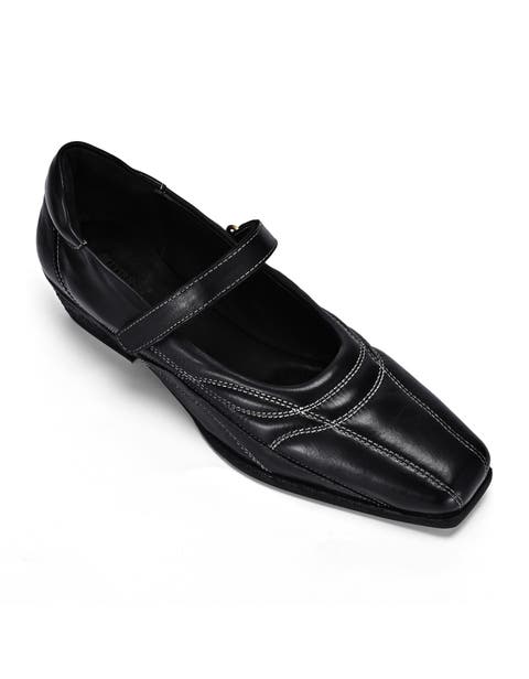 Folk Genuine Leather Mary Jane Heel