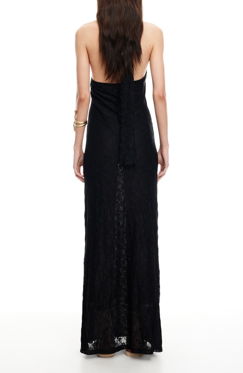 LIONESS Lux Lace Maxi Dress, Alternate, color, Noir