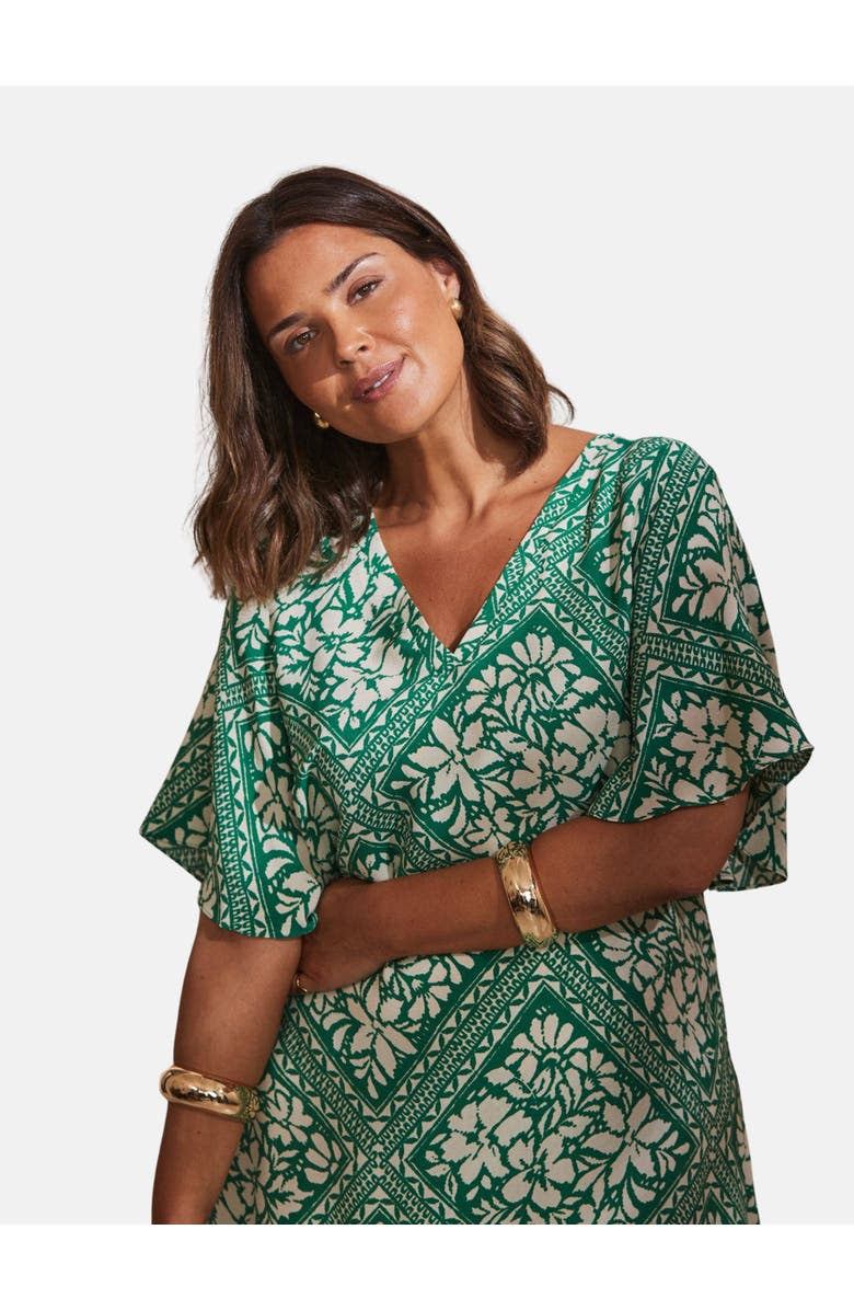 Live Unlimited Bandana Print T-shirt Midi Dress, Alternate, color, Green