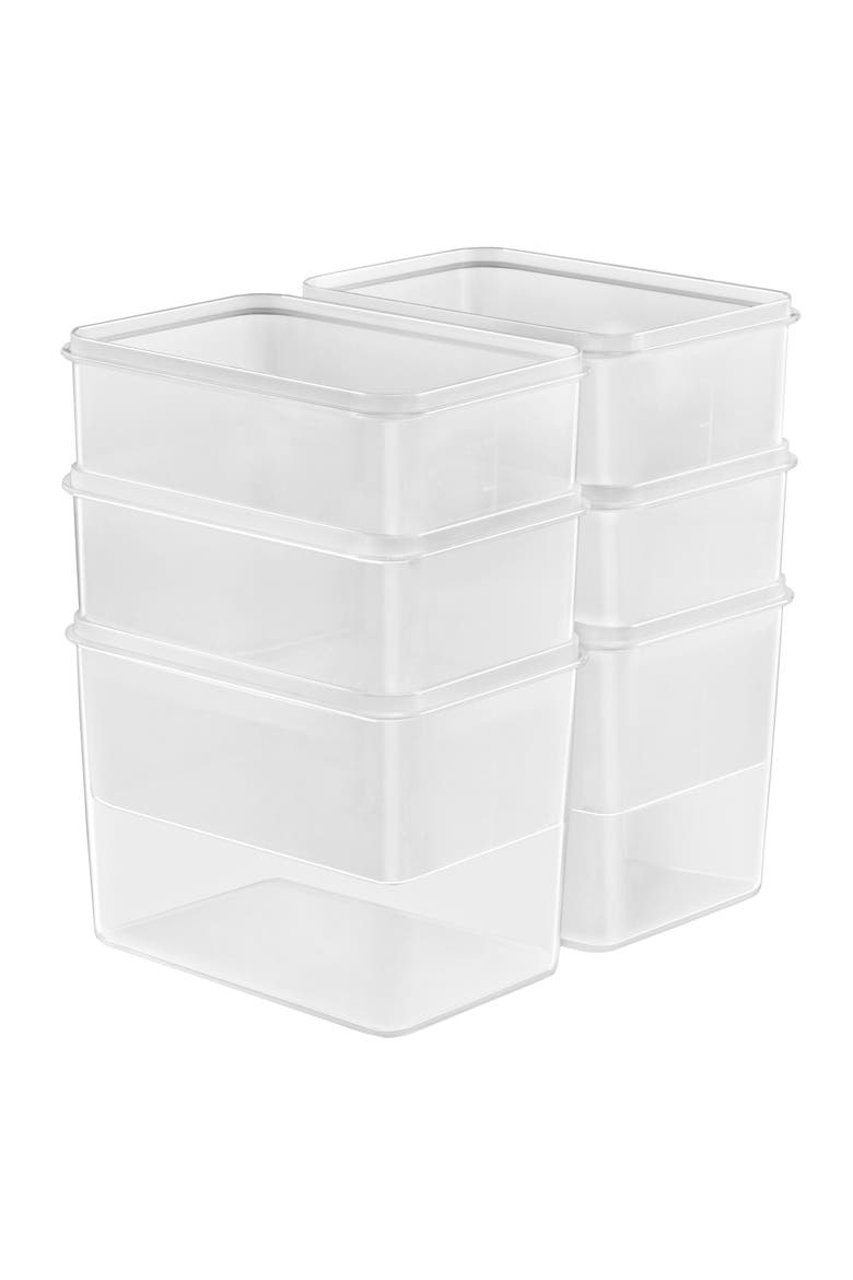 6-Piece Food Storage Container Set, Alternate, color, CLEAR