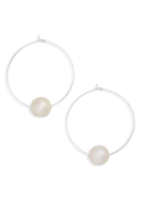 Freshwater Pearl Hoop Earrings