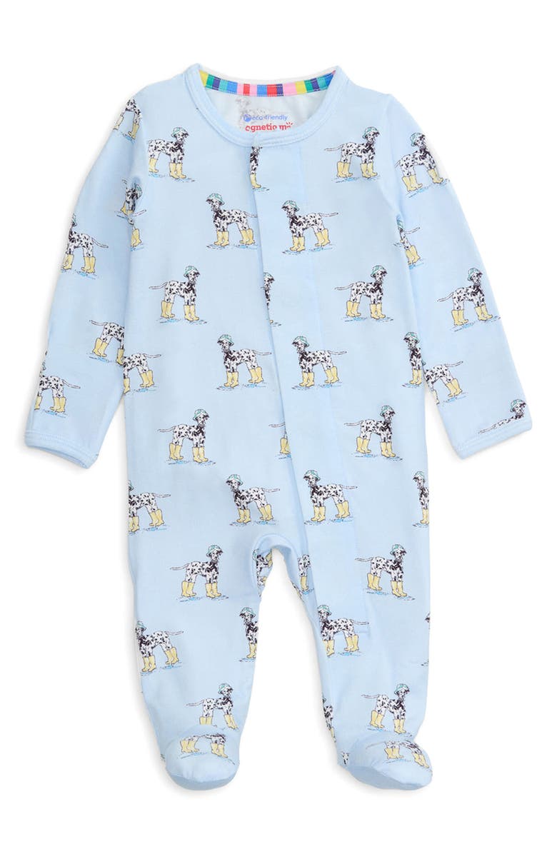 Magnetic Me Spots and Splashes Magnetic Closure Footie, Alternate, color, Blue