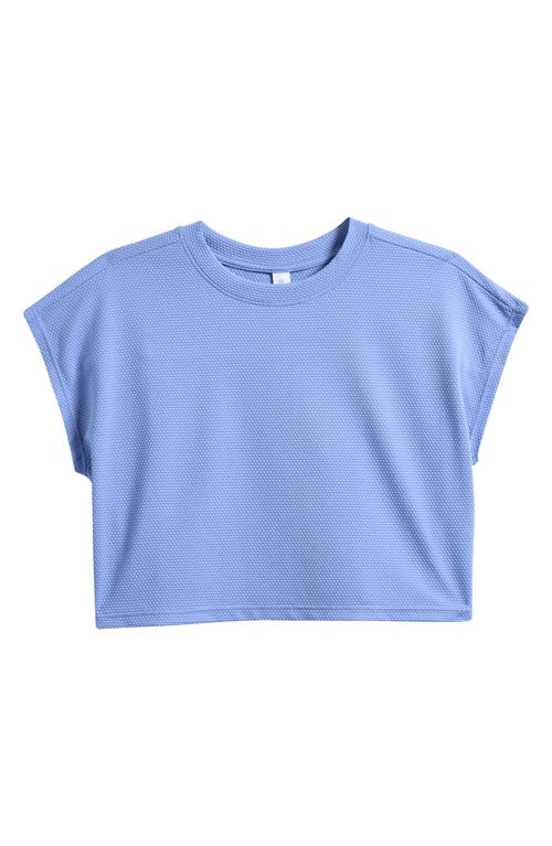 Shop Zella Girl Kids' Serene Crop T-shirt In Blue Hydrangea