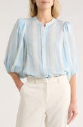 Nordstrom Stripe Balloon Sleeve Button-Up Shirt