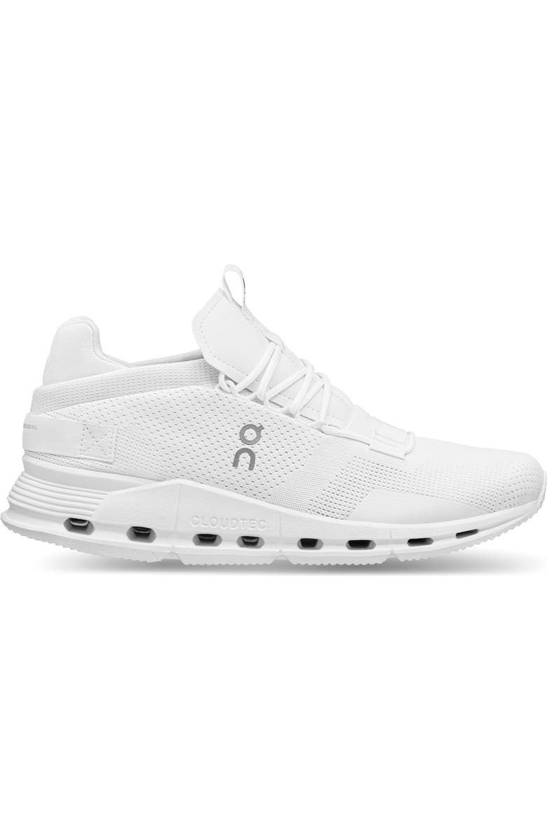 On Cloudnova Sneaker, Main, color, All White