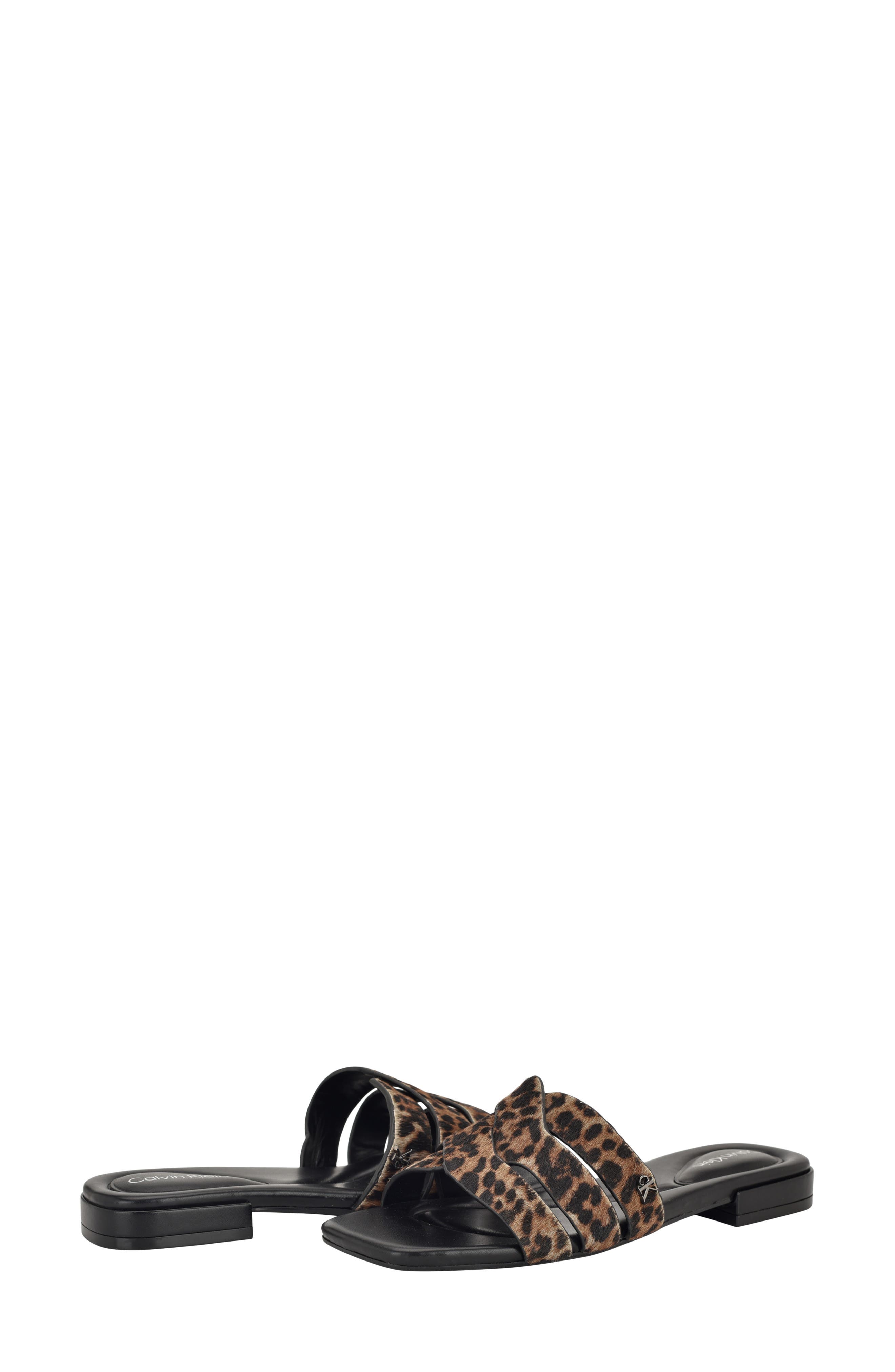 Calvin Klein Tishaly Genuine Calf Hair Slide Sandal, Alternate, color, Animal