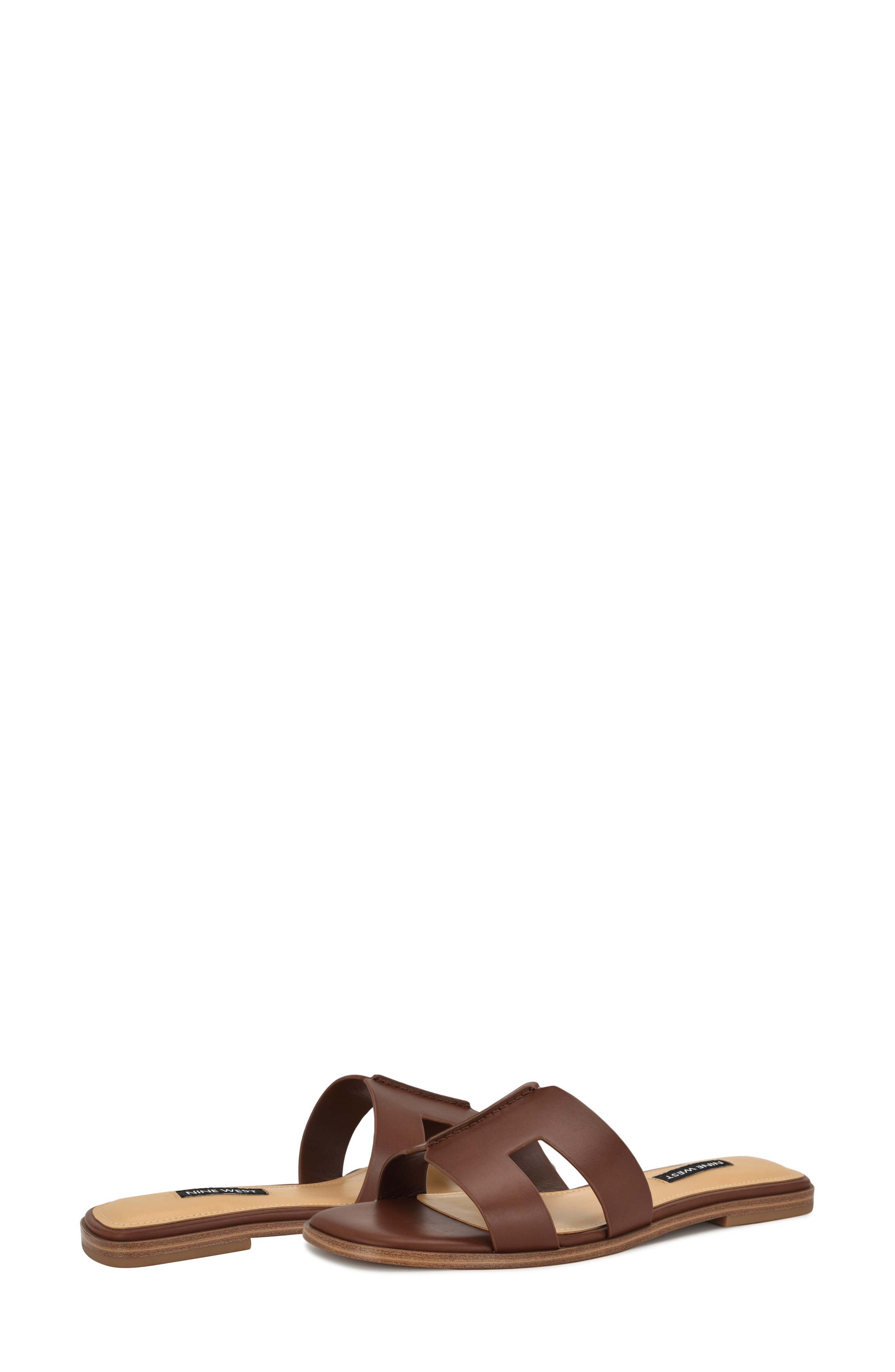 Nine West Giny Slide Sandal, Alternate, color, Medium Brown
