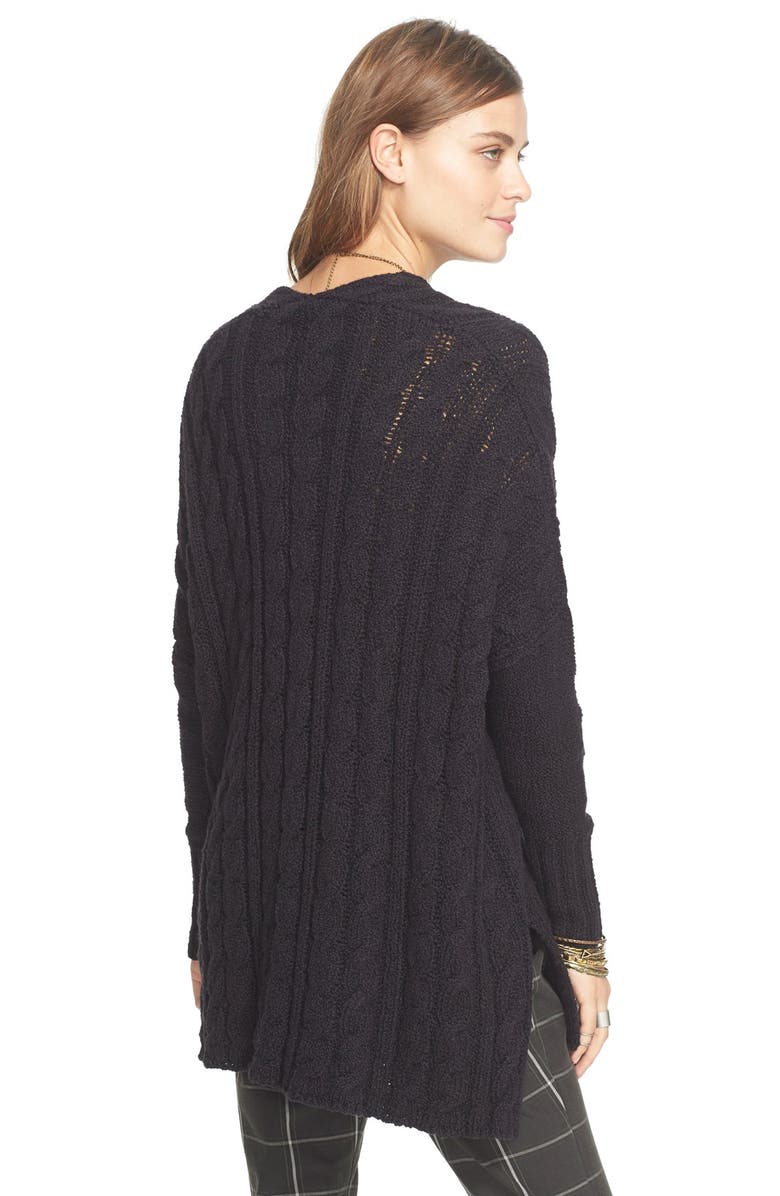 Free People Easy Cable V-Neck Sweater, Alternate, color, 