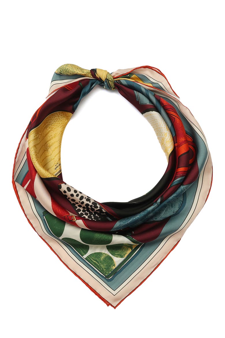 Archive Silk Square Scarf, Alternate, color, MULTI