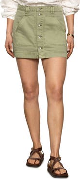 Sanctuary All Buttoned Up Denim Miniskirt