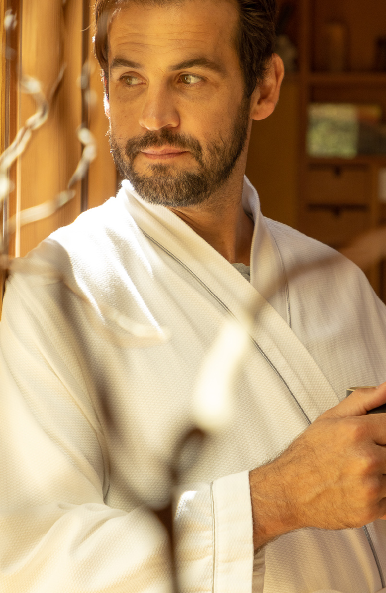 FluffCo | Hotel Comfort Hotel Waffle Robe, Alternate, color, White