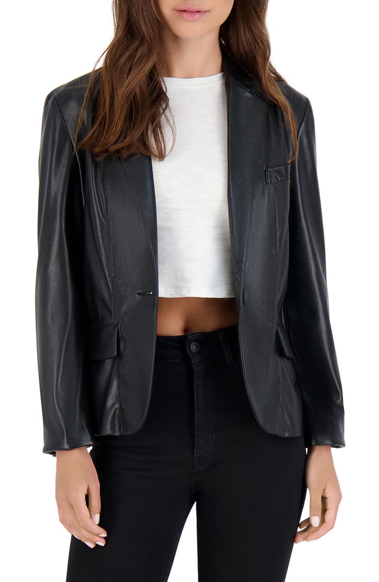 BB Dakota by Steve Madden BB Dakota Serious or Not Faux Leather Blazer, Main, color, 