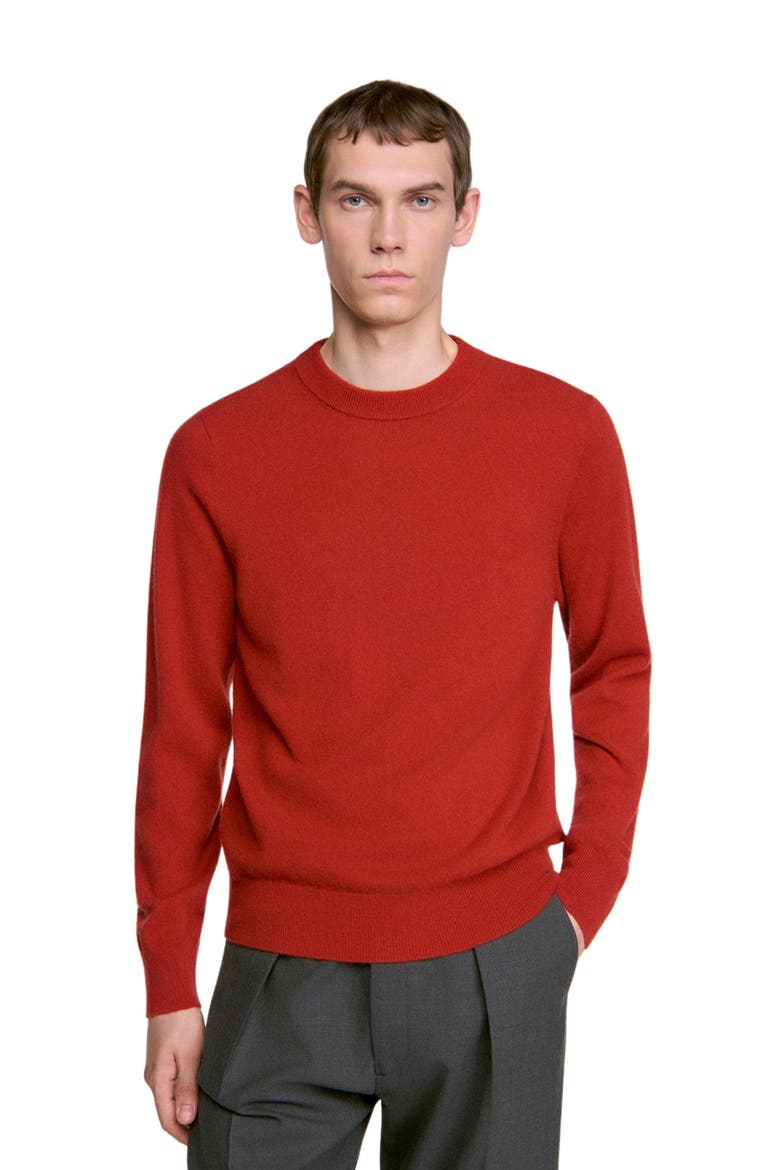 Cashmere crew neck sweater, Alternate, color, Burnt orange
