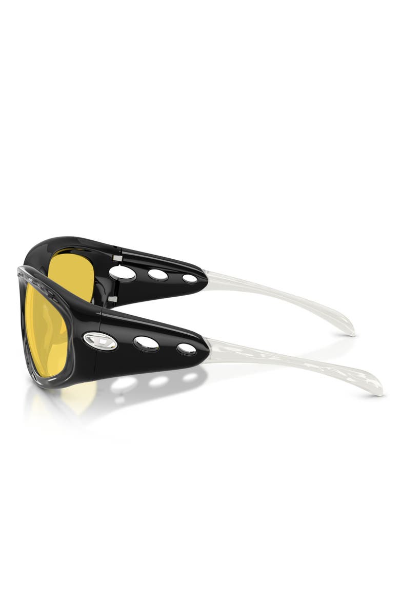 DIESEL<sup>®</sup> 63mm Oversize PIllow Sunglasses, Alternate, color, Shiny Black / Yellow Mirror