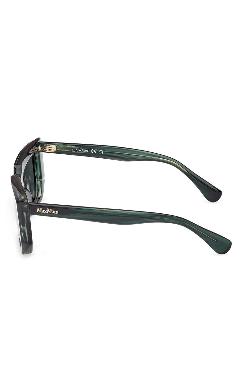Max Mara 54mm Rectangular Sunglasses, Alternate, color, Striped Deep Emerald / Emerald