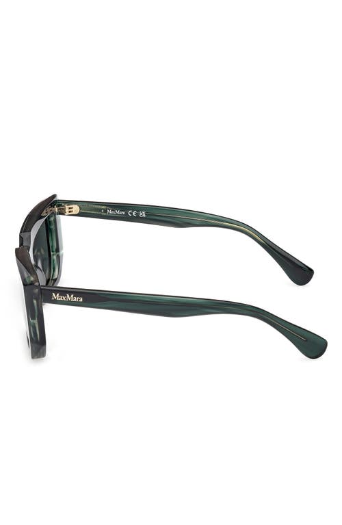 Max Mara 54mm Rectangular Sunglasses In Green
