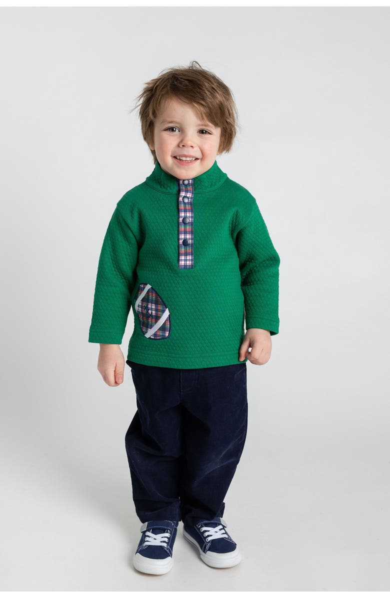 Florence Eiseman Green Jacquard Knit Pullover With Football, Alternate, color, Green