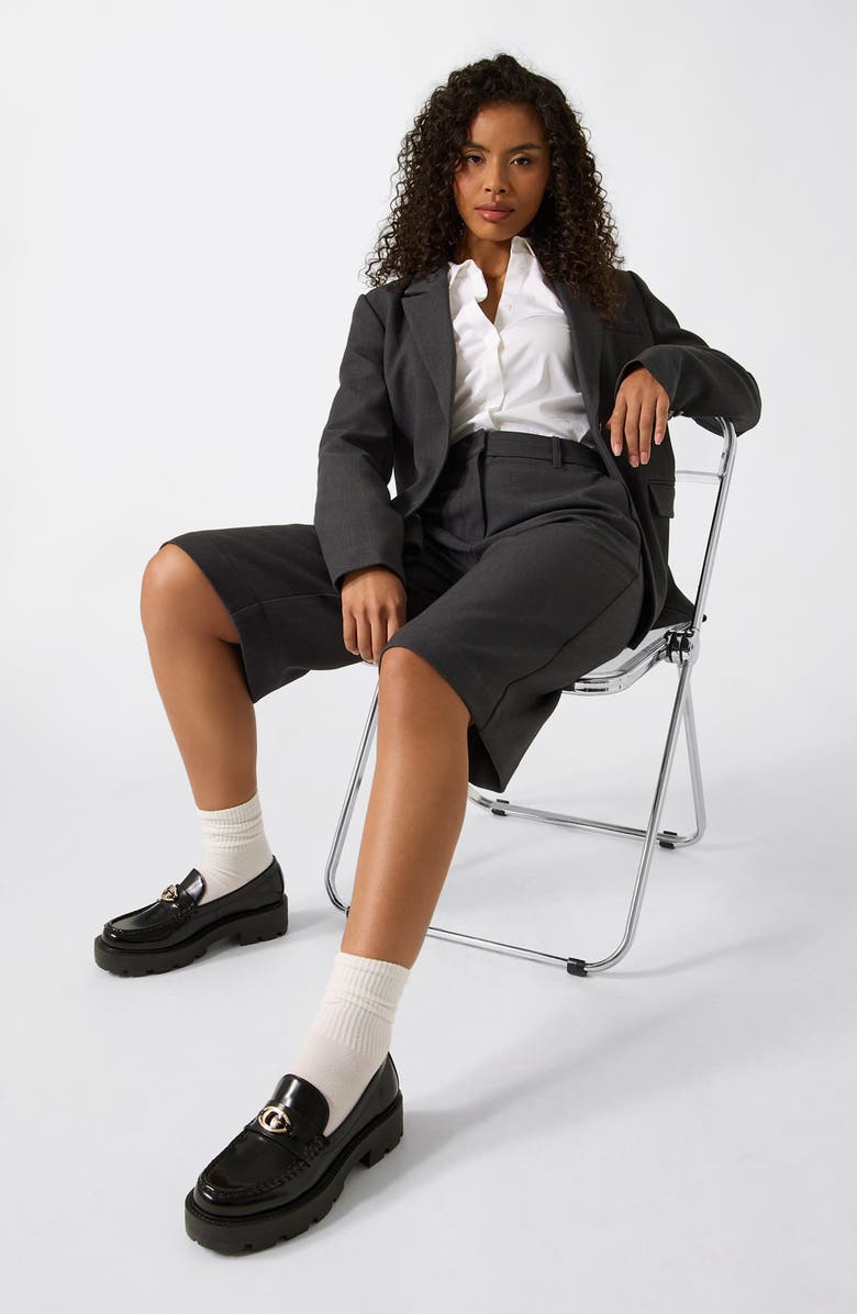 GUESS Joandra Bermuda Shorts, Alternate, color, Dark Grey Melange