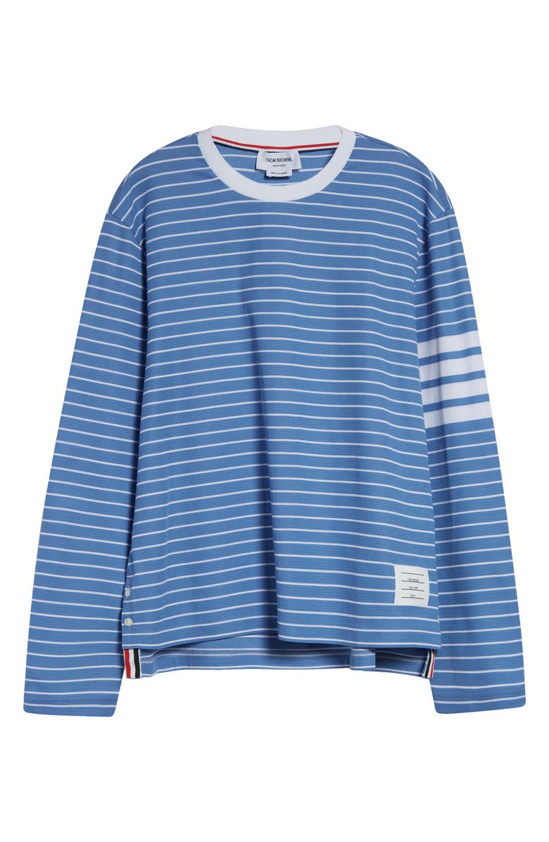 Thom Browne Milano 4-Bar Stripe Long Sleeve T-Shirt, Alternate, color, Blue/ White