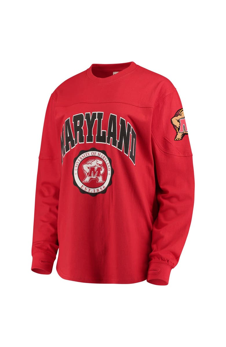 PRESSBOX Women's Red Maryland Terrapins Edith Long Sleeve T-Shirt, Main, color,