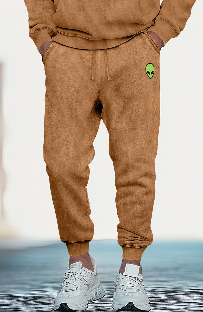 Dalix Alien Washed Sweatsuit, Alternate, color, Camel