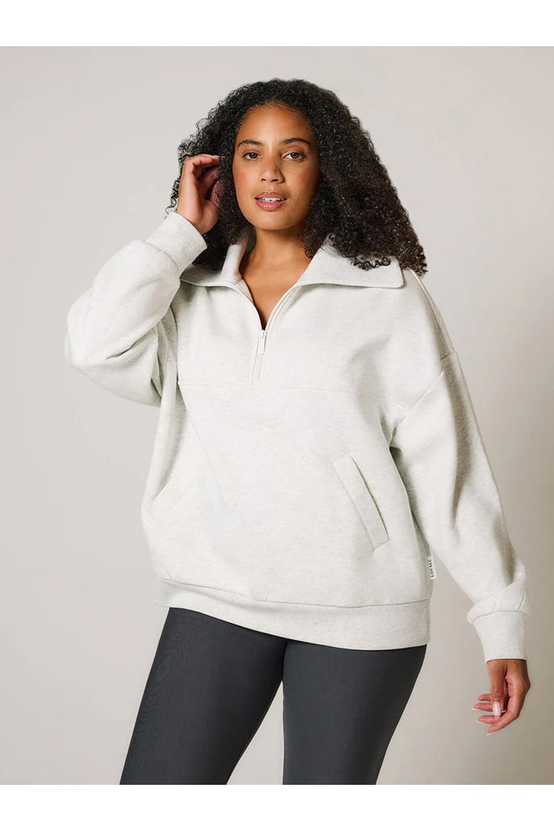 ALL SZN Oversized 1/4 Zip Sweatshirt, Alternate, color, Light Grey Marl