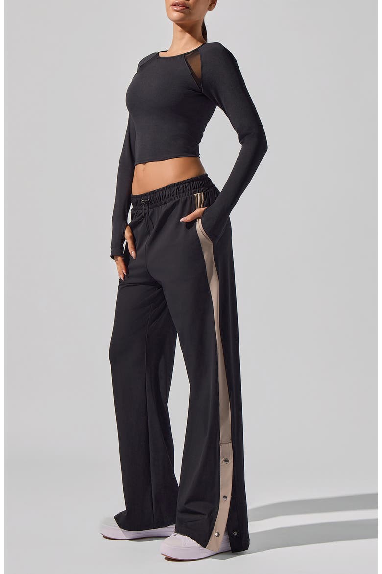 Alba Wide Leg Sweatpants, Alternate, color, BLACK