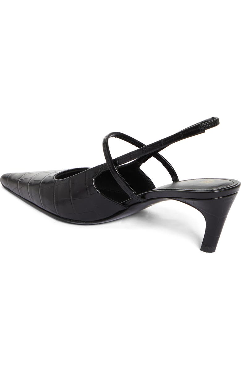 TOTEME Sharp Pointed Toe Croc Embossed Slingback Pump, Alternate, color, Black