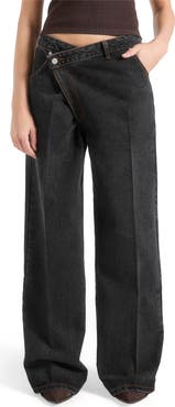 Manière De Voir Astrid Wrapover Denim Wide Leg Jeans