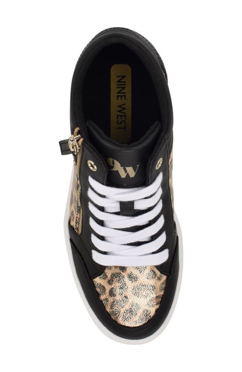 Shop Nine West Tons Lace-up Wedge Sneaker In Gold 710