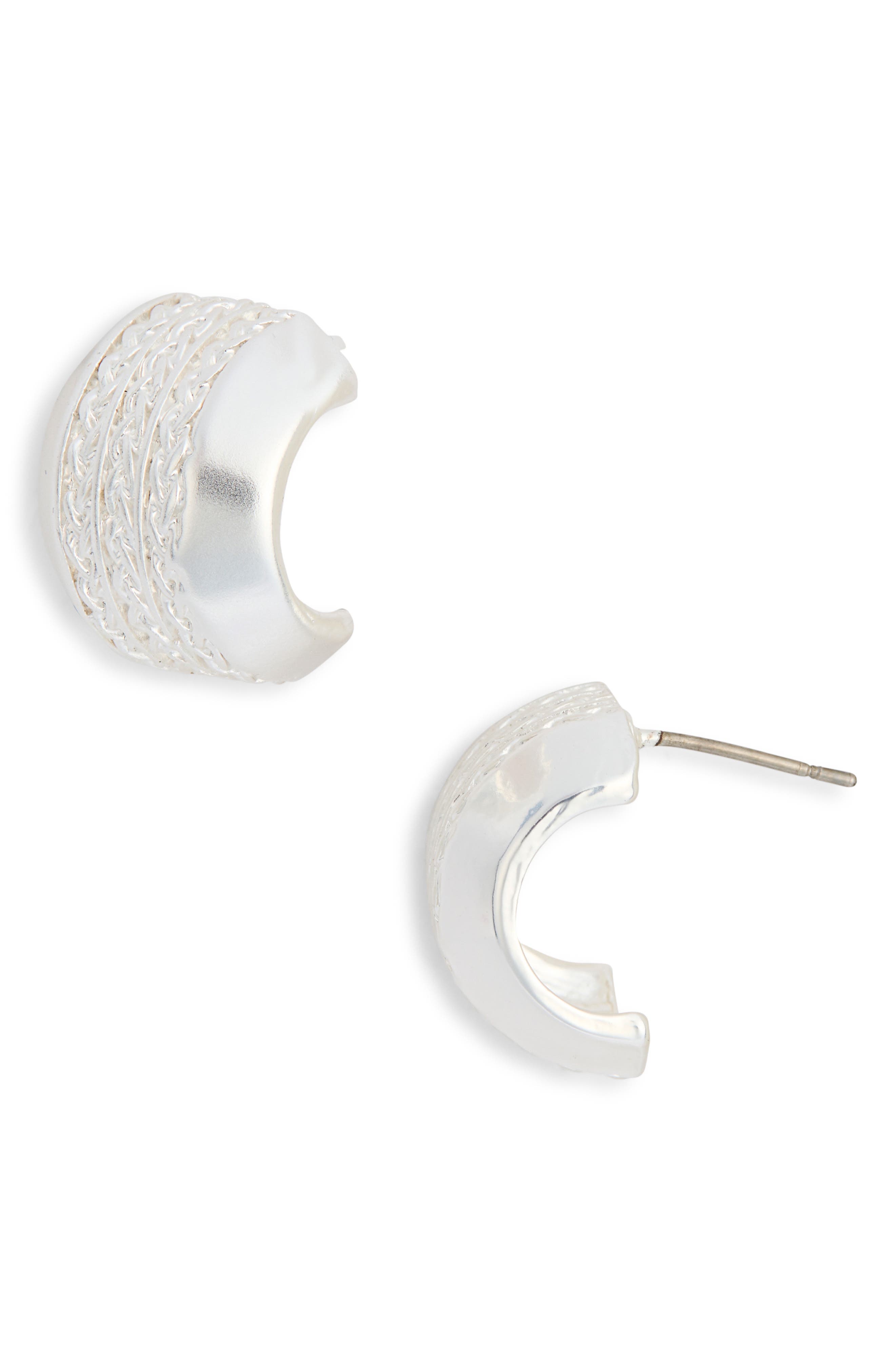 Karine Sultan Chain Textured Mini Hoop Earrings