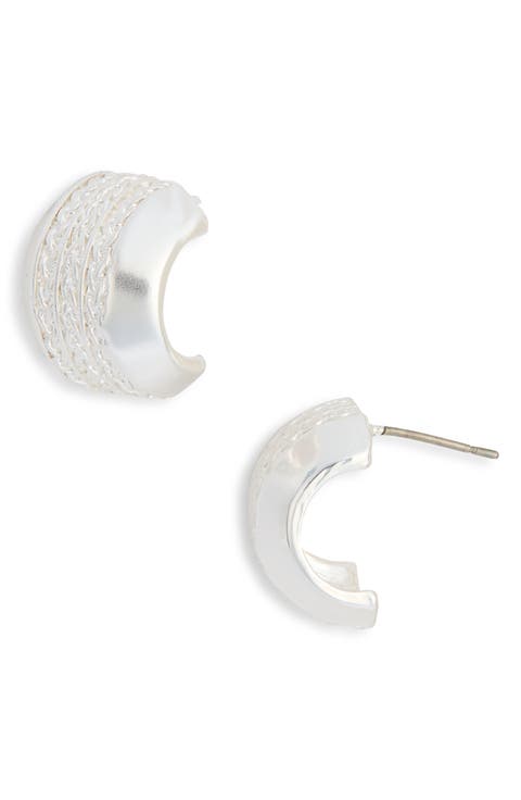 Chain Textured Mini Hoop Earrings