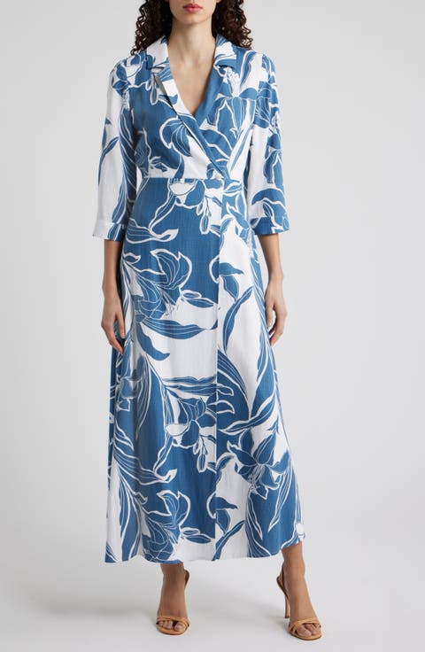 Floral Faux Wrap Maxi Dress