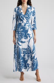 CeCe Floral Faux Wrap Maxi Dress
