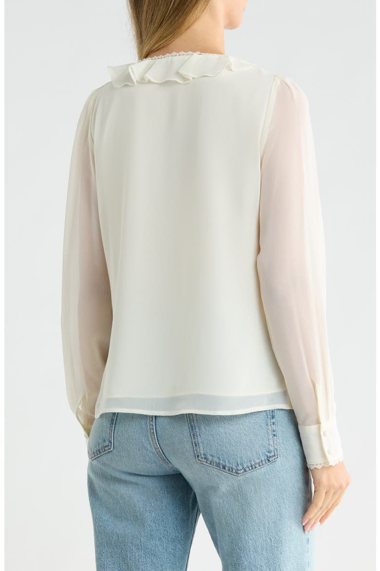 Ruffle Lace Trim Top, Alternate, color, EGRET